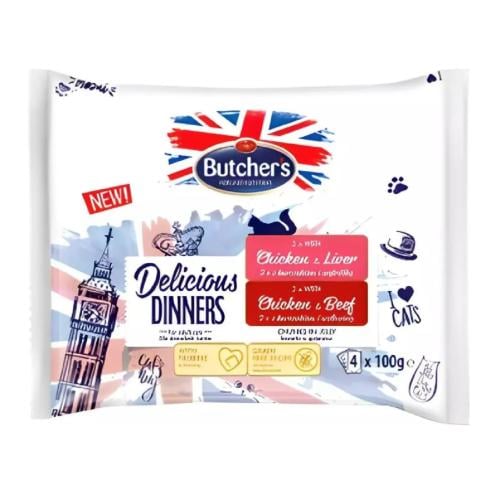 اظرف بوتشرز ديليشيز دينر 2 دجاج و كبد 2 دجاج و الل...