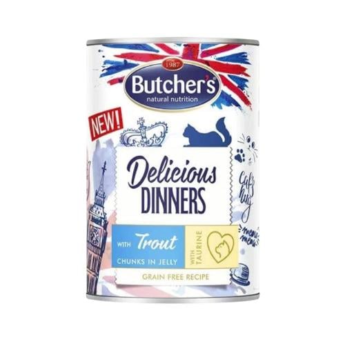 بوتشرز ديليشوس دينر قطع سالمون تروت بالجيلي 400 جر...