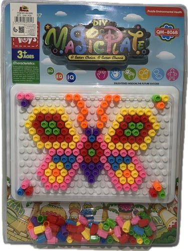 لوحة تركيب ملونة (Magic Plate / Mosaic Peg Board)