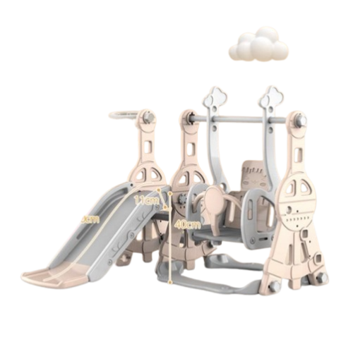 طفم كامل زحليقة مع مرجيحة مع كرة سلةخارجية حجم كبي...