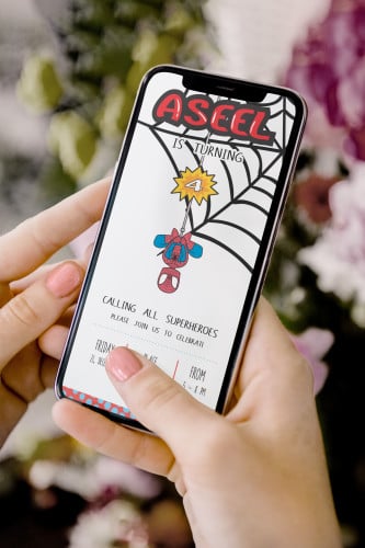 بطاقة دعوة - سبايدرمان