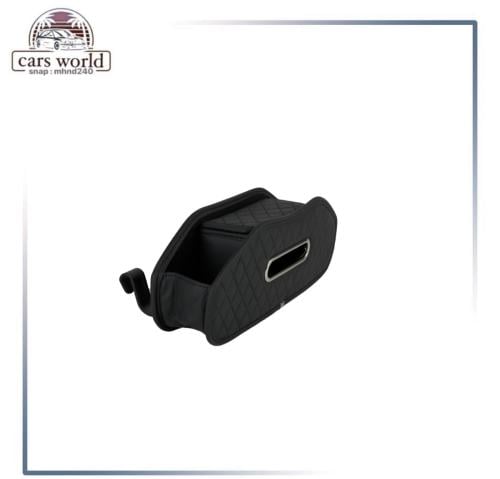 حامل جوال ومناديل وعصيرات خلف المقعده أسود
