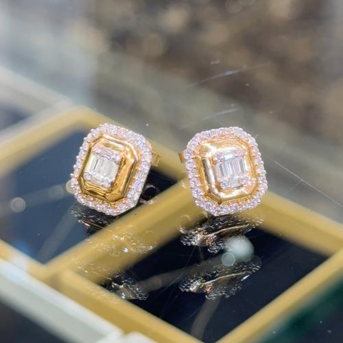 حلق تصميم الماس 18k