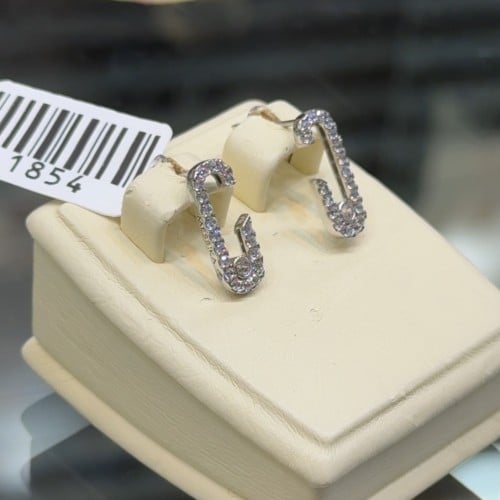 حلق ذهب ابيض 18k