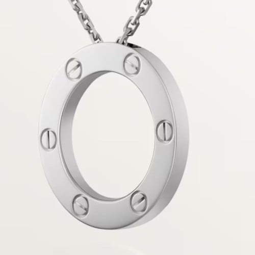 عقد ذهب ابيض love 18k
