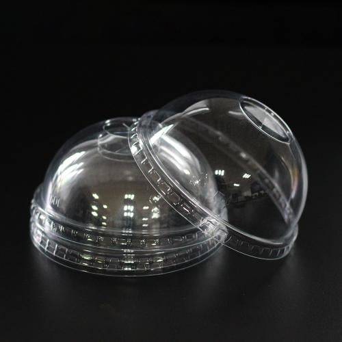 غطاء كوب 92 مم قبة بلاستيك شفاف بدون فتحة 1000 حبة