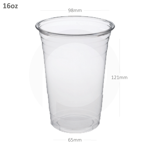 16oz/98mm PET Plastic Cup 1000/ctn