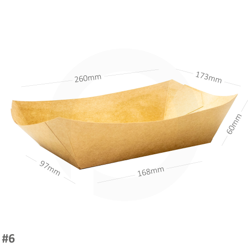 #6 Kraft Paper Food Tray 500/ctn