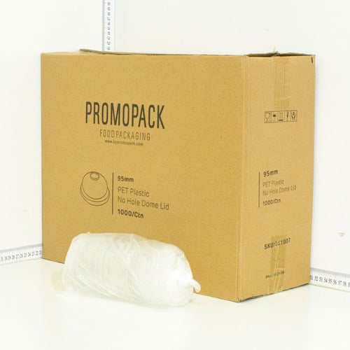 غطاء كوب 95 مم قبة بلاستيك شفاف بدون فتحة 1000 حبة