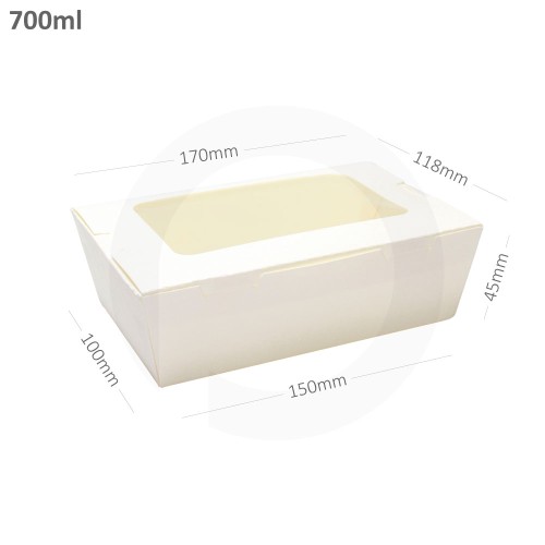 700ml W White Paper Window Lunch Box 200/ctn