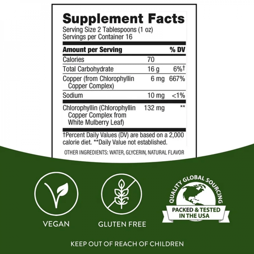 كلوروفيل سائل بنكهة النعناع من ناتشرز واي 473.2 مل