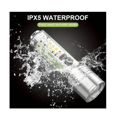 كشاف يدوي LED فائق السطوع قابل لإعادة الشحن