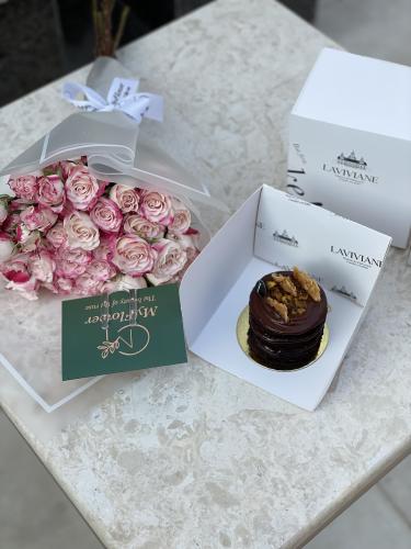 كيك نوتيلا و بيبي روز