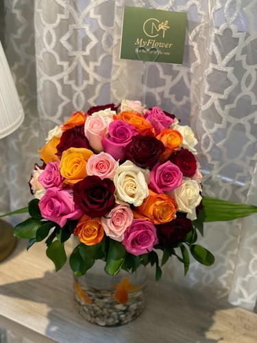 فازا سمك 50وردة جوري