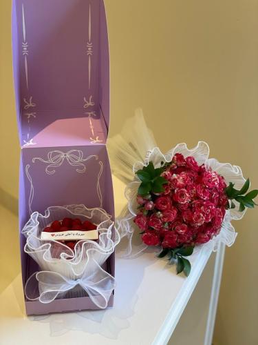 ميني كيك و بوكيه بيبي روز