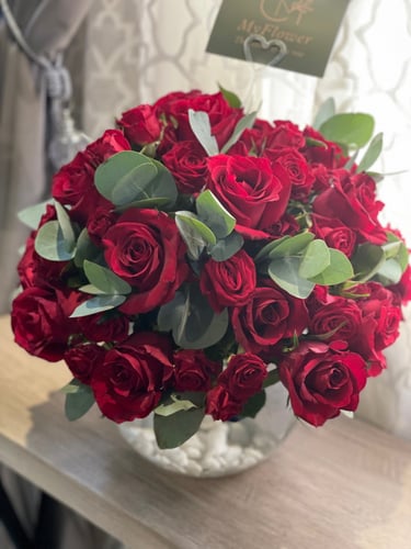 فازة سمك 10 اغصان بيبي روز و 20 روز