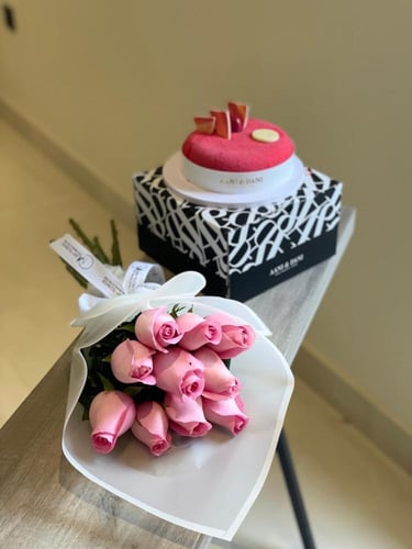 كيك ريد فلفت وجوري