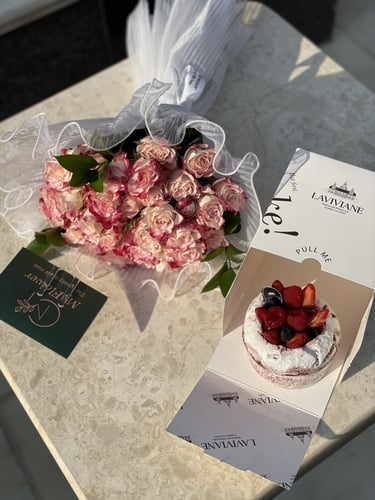 لافيفان ريد فلفيت و بوكيه بيبي روز