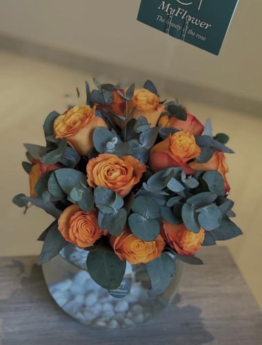 فازة سمك 20 ورده جوري