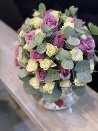 فازة سمك 10 اغصان بيبي روز و 20 روز