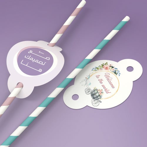 طباعة تاق هولدر للمصاصة بطباعة تصميمك الخاص