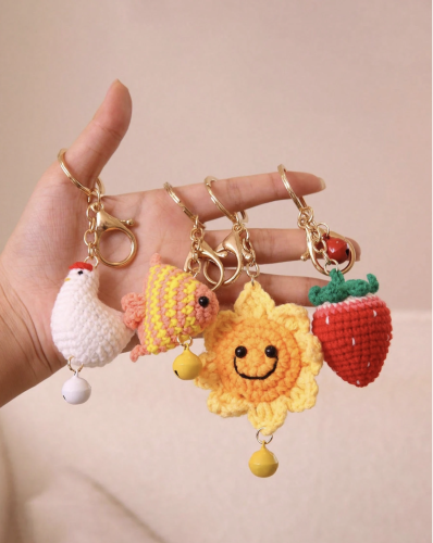 Keychain necklace crochet relationship with variou...