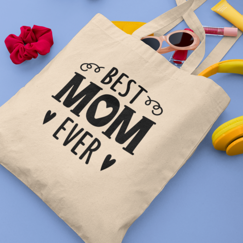 طباعة حقيبة قماشية بتصميم Best Mom Ever