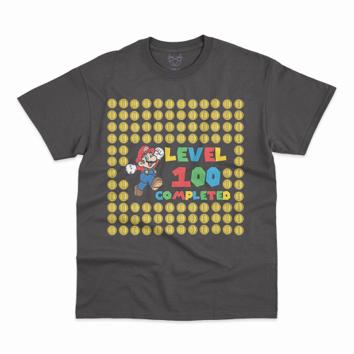 تيشرت 100 يوم من الدراسة سوبر ماريو أسود