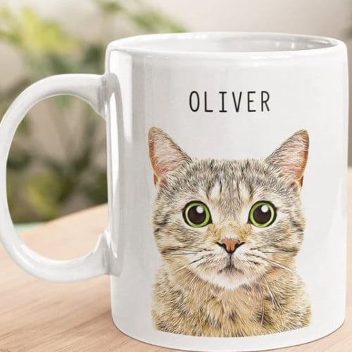 طباعة كوب بصورة واسم حيوانك الاليف