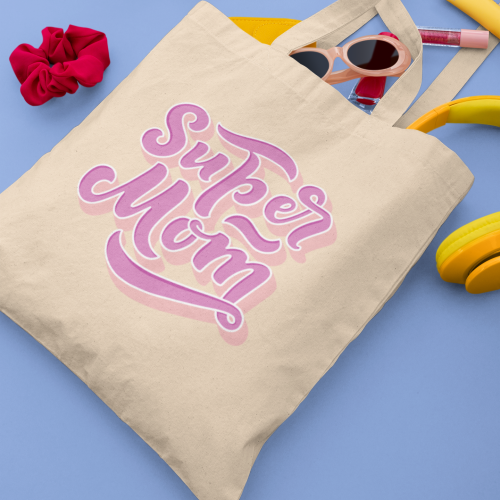 طباعة حقيبة قماشية بتصميم Super Mom