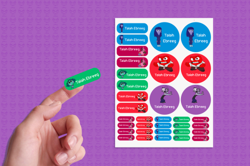 استيكر مدرسي بالاسم قلبا وقالبا