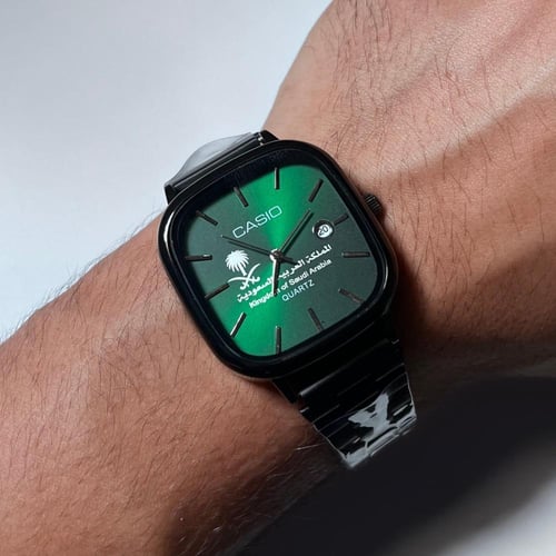 ساعة كاسيو السعودية اسود مع اخضر