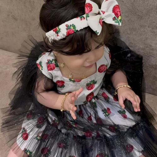 فستان رمضان شالكي بالتل الاسود