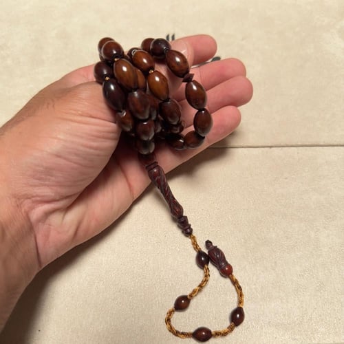 سبحة من خشب الكوك قديم خراطه تركية مع نقش