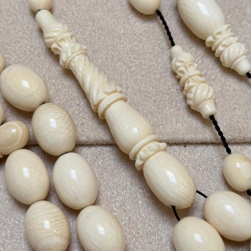 سبحة عاج ناب الفيل منقوش خراطه مصنع الفن