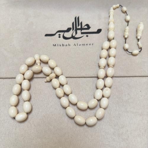 سبحة عاج ناب الفيل منقوش خراطه مصنع الفن