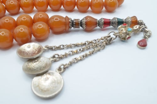 سبحه سندلوس ألماني مع شاهد عثماني طويل مطعم بالفضه