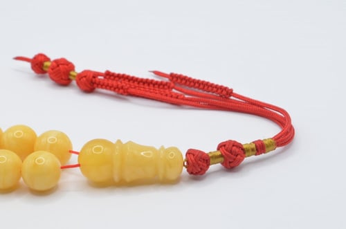 سبحة كهرمان طبيعي فرز سوبر مشخط ماخذ لون