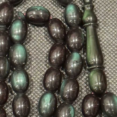 سبحه قلاليث فرنسي لون زيتي مصدف