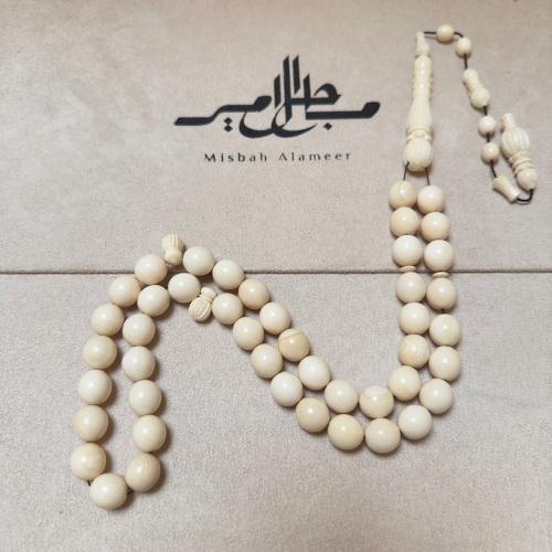 سبحة عاج ناب الفيل خراطه مصنع الفن منقوش