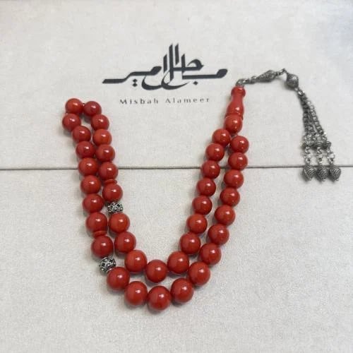 سبحة سندلوس صب جديد لون جزري – خراطة يدوية سورية 39 خرزة