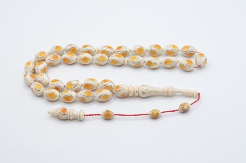 عاج ناب الفيل مطعم بالفضه والكهرمان