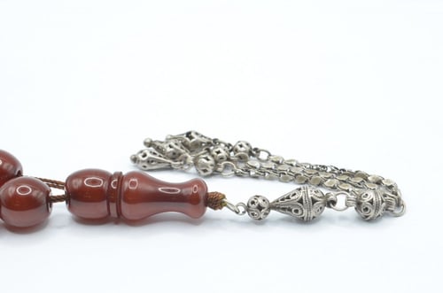 سبحة فاتوران ألماني خام قديم مسباح نوادر مع فضه شغ...