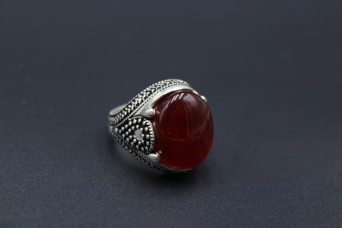 عقيق يماني كبدي مقاس 8 انجليزي _ 18 عربي