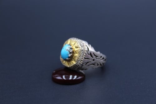 خاتم فيروز نيشابوري مقاس 10 انجليزي _ 23 عربي