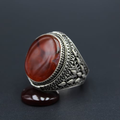 خاتم عقيق يماني مصور نوادر مقاس 11.5 انجليزي _ 26....