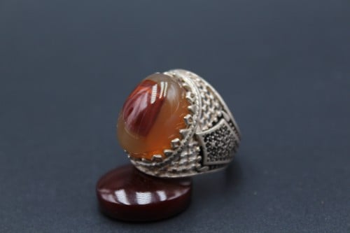 خاتم عقيق يماني مقاس 9 انجليزي_ 20 عربي