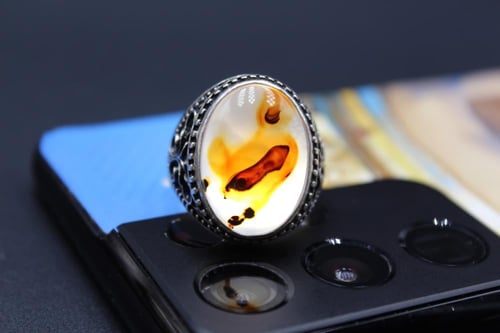 عقيق يماني مصور مقاس 10.75 انجليزي _ 24 عرببي