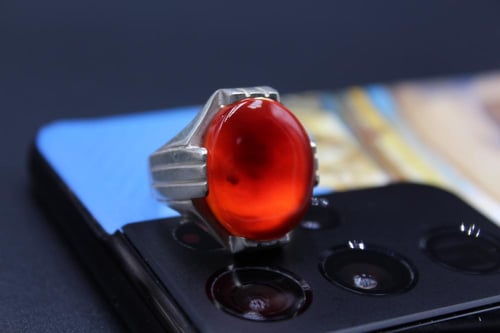 عقيق يماني كبدي مقاس 9 انجليزي _ 20 عربي