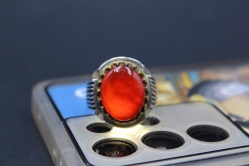 خاتم عقيق يماني كبدي مقاس 13 انجليزي _ 30 عربي